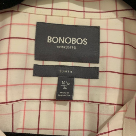 Two Bonobos Men’s Dress Shirts Slim Fit Patterned Size 16/16.5, 34 - Picture 7 of 7